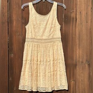 Forever 21 Peach Lace Tank Dress Fully Lined A Line L